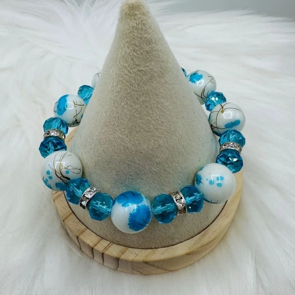 Colorful Beaded Glass Fashion Statement Stackable Bracelet Style 2
